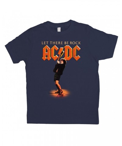 AC/DC Kids T-Shirt | Let There Be Rock Album Image Distressed Kids Shirt $7.80 Kids