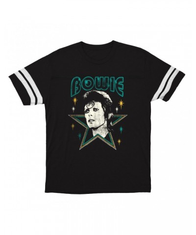 David Bowie T-Shirt | Star Power Distressed Football Shirt $16.15 Shirts