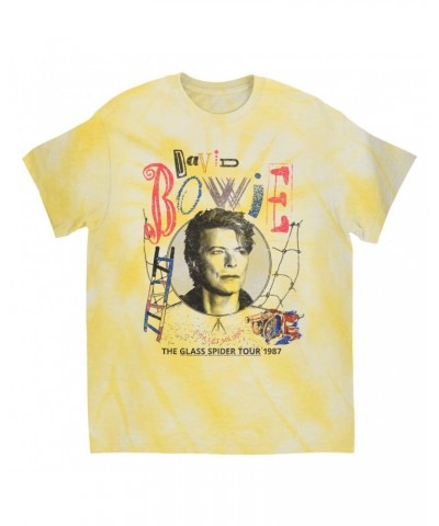 David Bowie T-Shirt | Never Let Me Down The Glass Spider Tour 1987 Distressed Tie Dye Shirt $13.48 Shirts