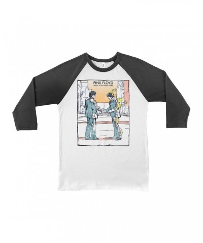 Pink Floyd 3/4 Sleeve Baseball Tee | Watercolor Wish You Were Here Shirt $14.38 Shirts
