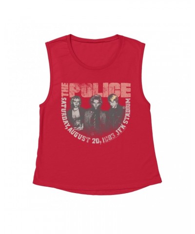 The Police Ladies' Muscle Tank Top | JFK Statium 1983 Concert Distressed Shirt $10.87 Shirts