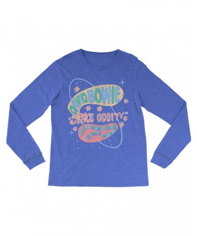 David Bowie Long Sleeve Shirt | Pastel Space Oddity Distressed Shirt $9.28 Shirts