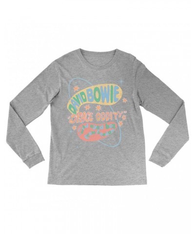 David Bowie Long Sleeve Shirt | Pastel Space Oddity Distressed Shirt $9.28 Shirts