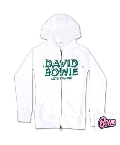 David Bowie Women's White Let's Dance Hoodie $37.50 Sweatshirts