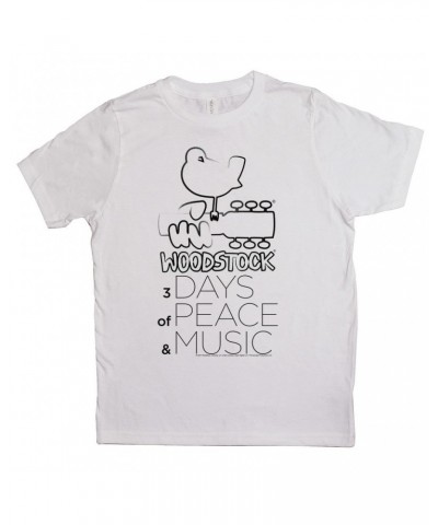 Woodstock Kids T-Shirt | 3 Days Of Peace And Music Drawing Kids Shirt $11.25 Kids