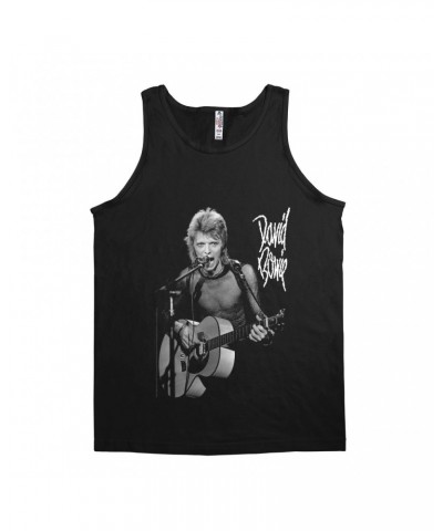 David Bowie Unisex Tank Top | Mick Rock Photo In Concert Shirt $12.48 Shirts