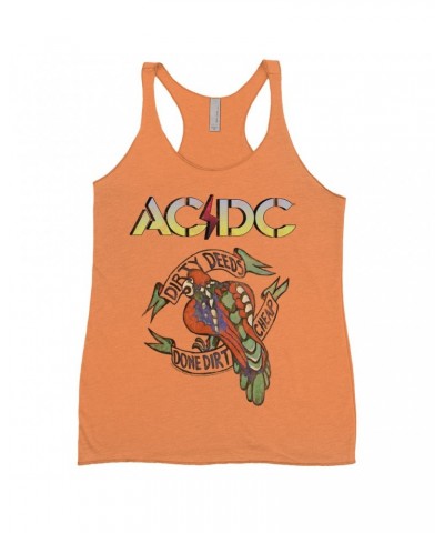 AC/DC Bold Colored Racerback Tank | Dirty Deeds Done Dirt Cheap Tattoo Design Shirt $11.87 Shirts