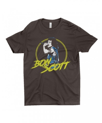 Bon Scott T-Shirt | Circular Pop Art Yellow Shirt $9.73 Shirts