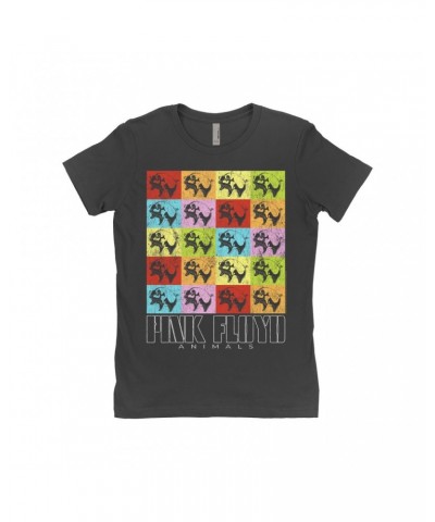Pink Floyd Ladies' Boyfriend T-Shirt | Animals Album Pop Art Distressed Shirt $11.23 Shirts